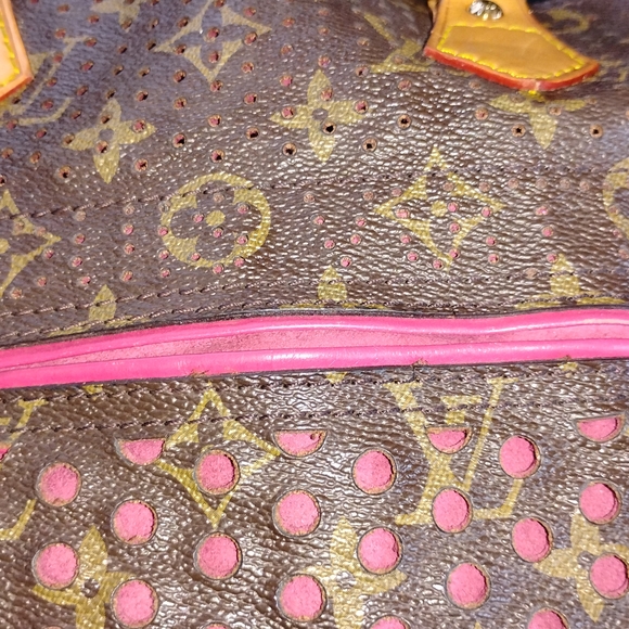 Louis Vuitton Pink and Brown Satchel with Iconic Monogram